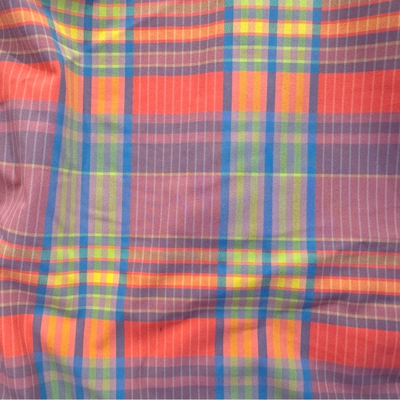 J. Crew NWT Strappy Cross-Back One Piece Swimsuit Sunset Plaid Size 20 Pink - Picture 8 of 13